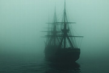 Fototapeta premium Ghost Ship in Fog
