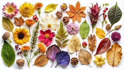 Panoramic Herbarium: Dried Flowers & Leaves Vol. 4 - High-Resolution Botanical Images