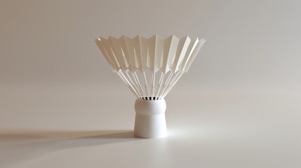 Minimalist 3D Model of Badminton Shuttlecock Display