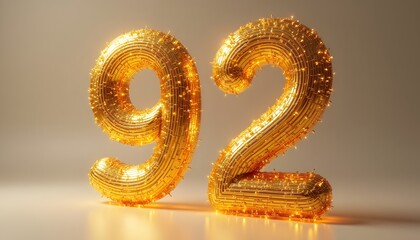 Golden Number Ninety-Two: A 3D Render of Elegant Figures