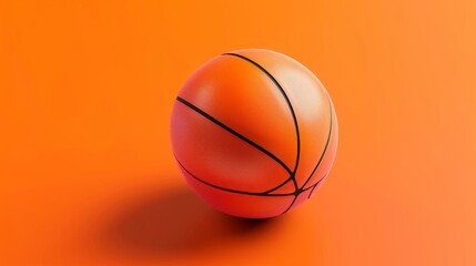 Fototapeta premium Stylish Basketball on Vibrant Orange Background