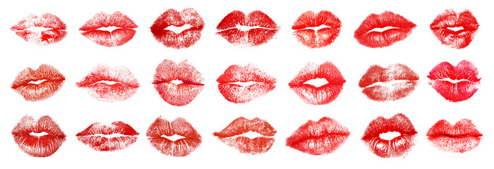 PNG Kiss mark, isolated element set, transparent background