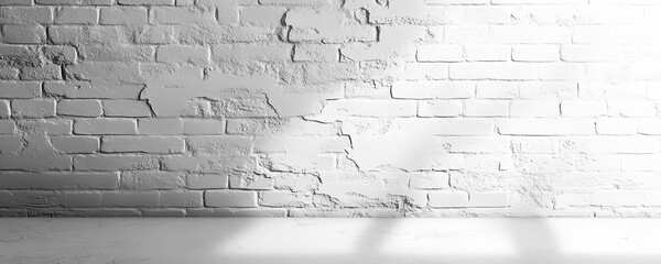 White brick wall texture background floor loft