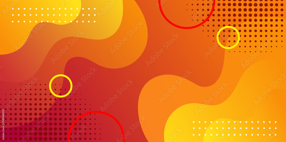 Poster abstract orange curve with modern shape with line and stripe of paper layer.