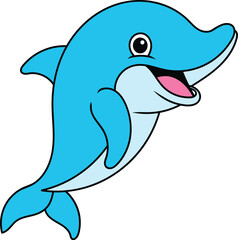 Cute Dolphin Vector Illustration