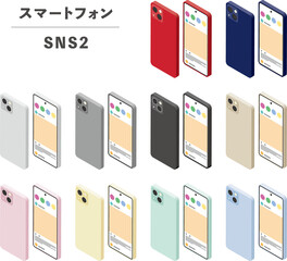 スマートフォン スマホ SNS画面2 smartphone mobile phone sns
