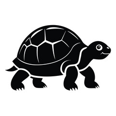 tortoise vector silhouette on white background