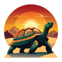 tortoise vector silhouette on white background