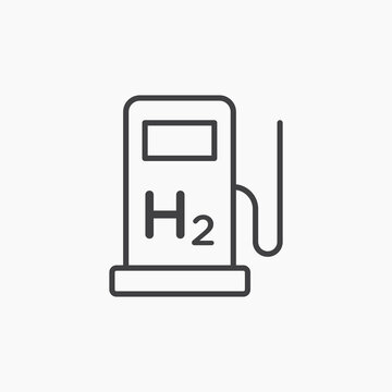 recommend clip art: Hydrogen fuel pump thin outlined vector icon.