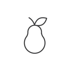 Pear thin outlined vector icon.