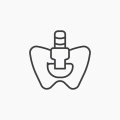 Pelvic area thin outlined vector icon.