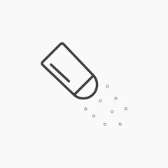 Pepper shaker thin outlined vector icon.