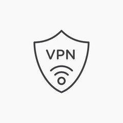 Vpn thin outlined vector icon.