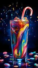 Neon Christmas Cocktail - Festive Holiday Cheer