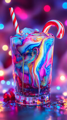Neon Christmas Cocktail - Festive Holiday Cheer