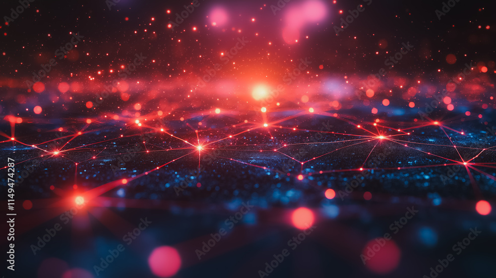 Aufkleber a computer generated image of a starry night sky with a bright red sun in the center. the stars are 