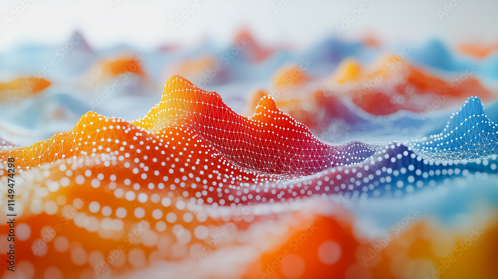 Aufkleber a colorful, abstract image of a wave with many different colors