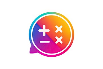 Obraz premium Math Talk Chat Logo: Educational Mathematics Communication Design