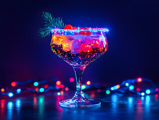  Neon Christmas Cocktail - Festive Glow