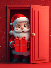 3D Santa Claus Delivering Christmas Gifts
