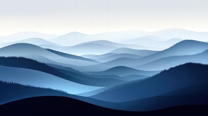 Serene Blue Mountain Landscape