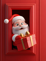 3D Santa Claus Delivering Christmas Gifts