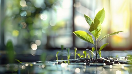 Growing Plant Symbolizing Return on Investment Concepts