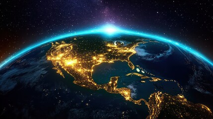 Fototapeta premium North American Landscapes Under a Starry Night Sky