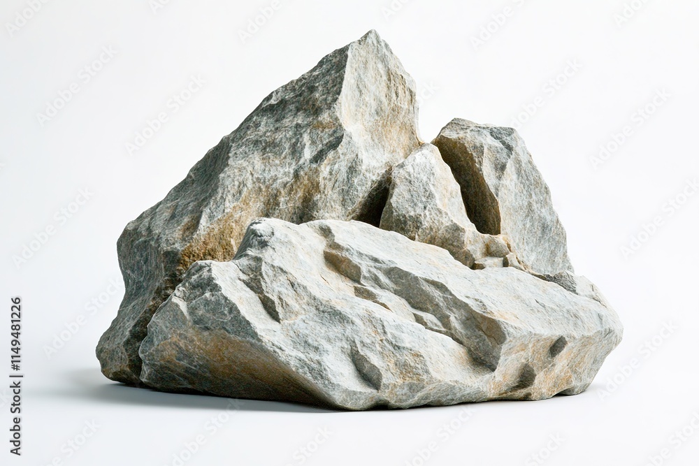 Poster mountain rock formation placed on white background clean and simple composition with ample copy spac