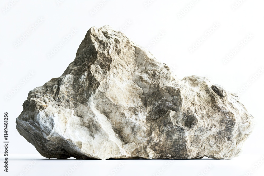 Poster mountain rock formation placed on white background clean and simple composition with ample copy spac