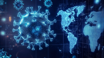 Digital Illustration of Virus Spread Across the Globe