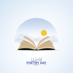 World Poetry Day creative design. poetry day social media poster vector 3D illustration.