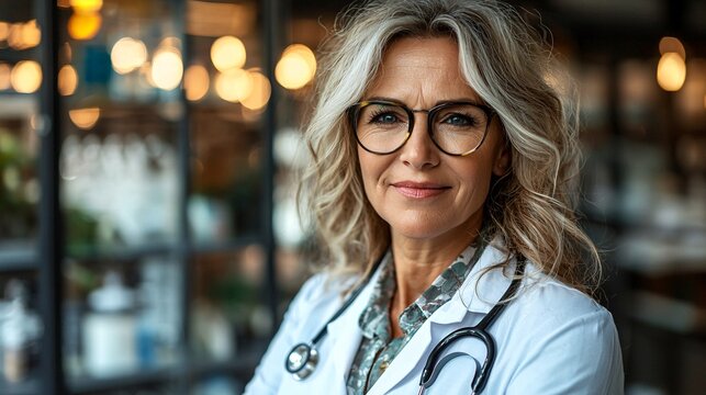 Woman discussing treatment options with an oncologist in a compassionate setting Stock Photo with side copy space