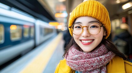 Budget-conscious female traveler organizing affordable accommodation options using her smartphone Stock Photo with side copy space