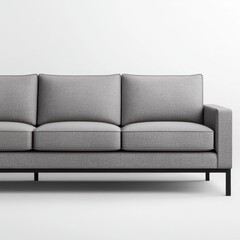 Fototapeta premium Modern Grey Couch with Simple Lines and Comfortable Design