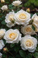 Obraz premium white roses bouquet