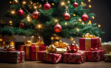 christmas tree with gifts