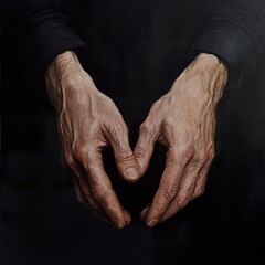 Fototapeta premium Close-up of Aged Hands: A Study in Texture and Time