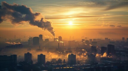 Fototapeta premium Urbanization and Its Impact on Heat Islands