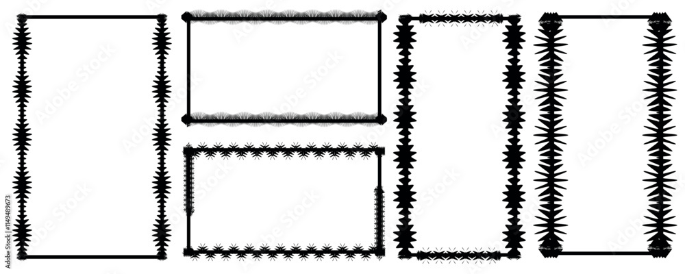 Poster frame ornament. vector borders and frames. collection of vertical black templates to decorate text, 