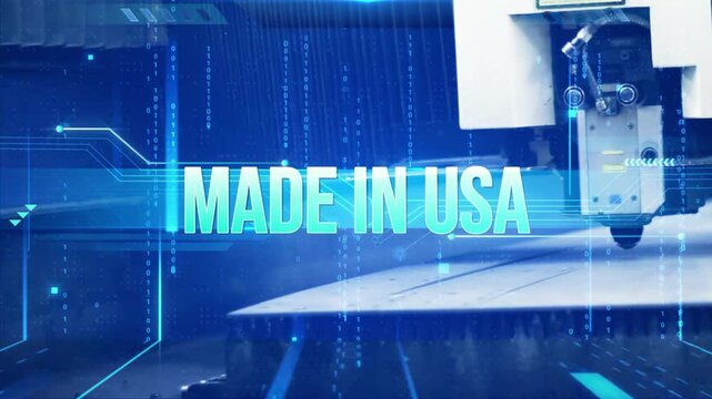 Manufacturing process of high-quality products and slogan Made in USA