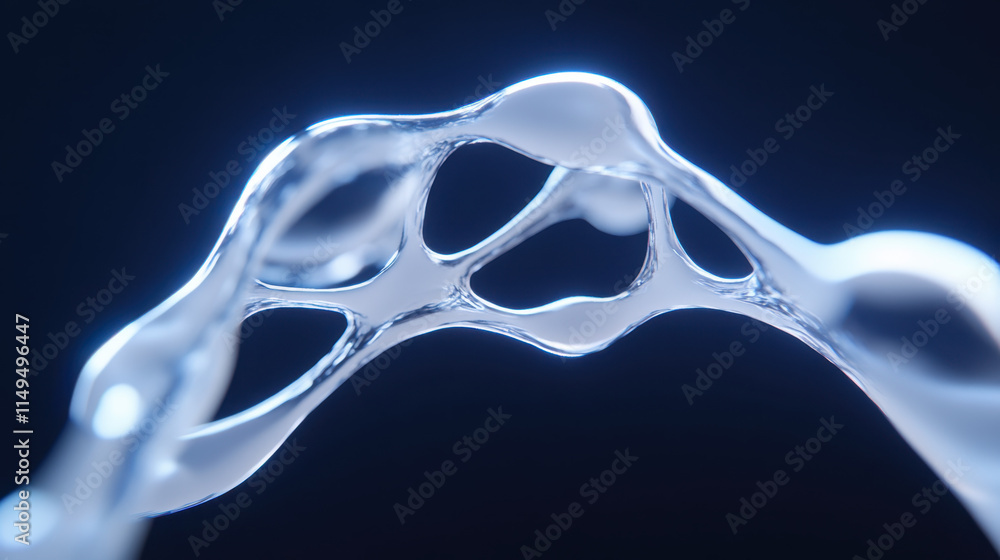 Poster quantum, a close-up of translucent bubbles interconnected, creating a delicate web-like structure ag