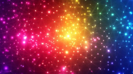 Obraz premium Vibrant Abstract Background with Multicolor Starry Lights and Sparkles Creating a Cosmic Feel of a Dreamy Universe for Artistic and Creative Projects