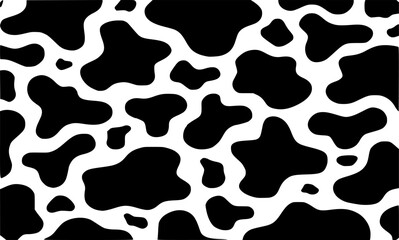 Cow print pattern vector. Abstract black cow print or cow skin texture vector illustration.