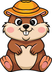 Fototapeta premium Happy Cartoon Groundhog