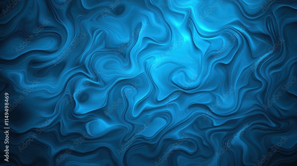 Poster abstract blue background with flowing smooth lines and subtle gradients