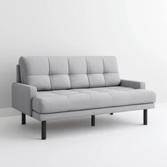 Modern Gray Fabric Sofa with Clean Lines and Minimalist Design