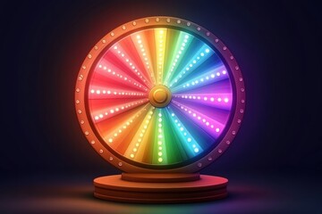 Obraz premium Illuminated Rainbow Wheel of Fortune