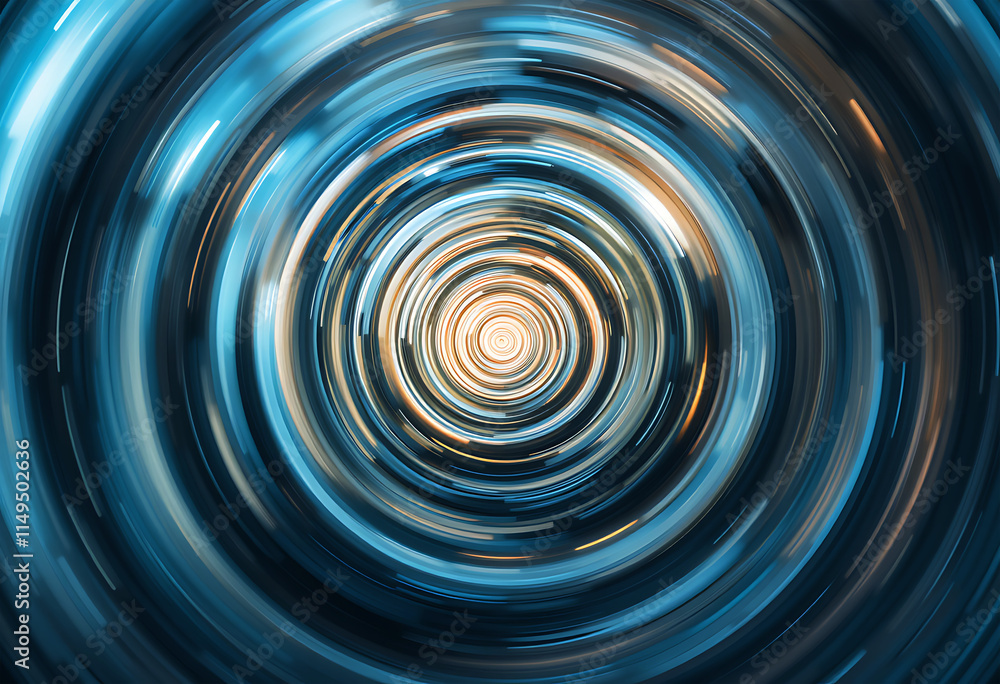 Poster radiant spirals with motion blur, dynamic vortex background design.