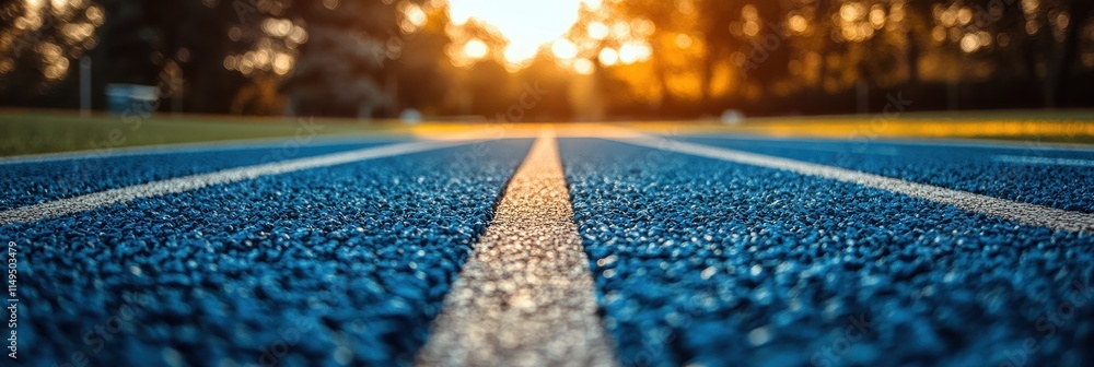 Poster sunset view of a running track.